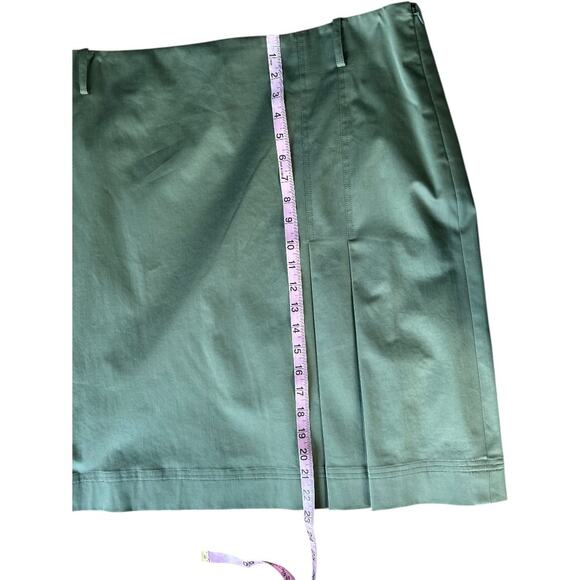 EUC PER SE by Carlisle Olive Green Partial Pleat Skirt Size 14 - Picture 4 of 5